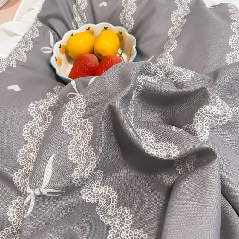 New Korean lace plant cashmere thickened woolen printing four-piece set of export bedding manufacturers direct sales Item Picture