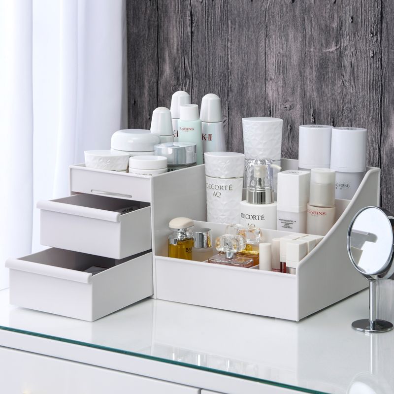 Cosmetic storage box desktop drawer-type large-capacity student dormitory mask, lipstick and skin care product rack full figure