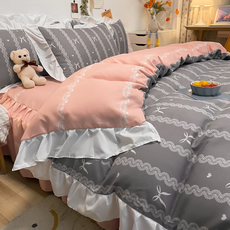New Korean lace plant cashmere thickened woolen printing four-piece set of export bedding manufacturers direct sales details Picture