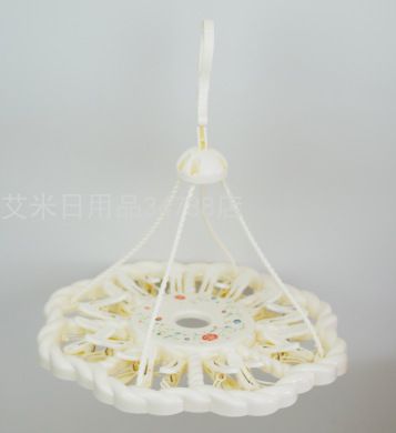 椭圆形旋转24夹晒衣服婴儿晾衣架孩子的家用袜子多夹新生带塑料