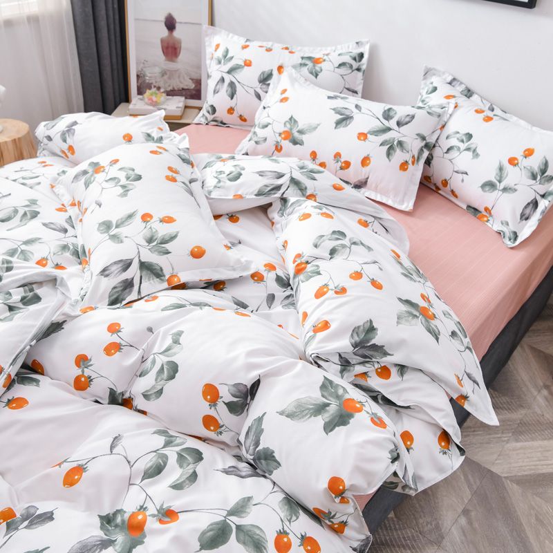 Aloe cotton four-piece set of small fresh four-piece set of bed sheets, bed covers and pillowcases girls factory export bedding products Item Picture