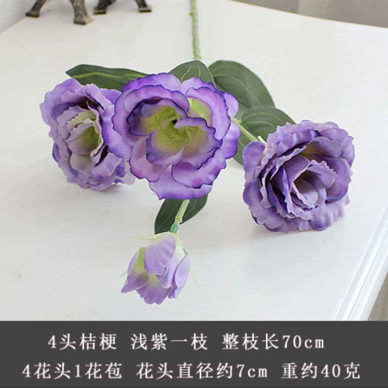 4-head artificial flower, delphinium, high-end silk flower, dried flower, home decoration, wedding and wedding bouquet decoration manufacturer wholesale Specification image