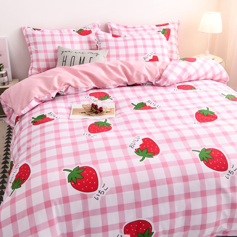 Aloe cotton four-piece set of small fresh four-piece set of bed sheets, bed covers and pillowcases girls factory export bedding products Application Scenario