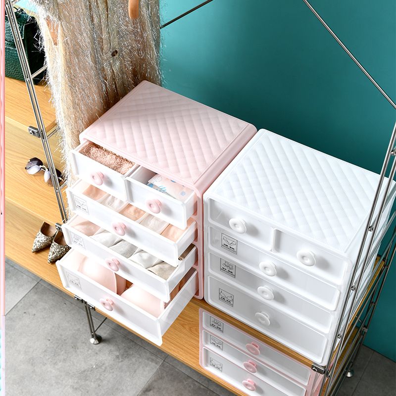 收纳箱/抽屉式收纳箱/分格内衣收纳盒白底实物图