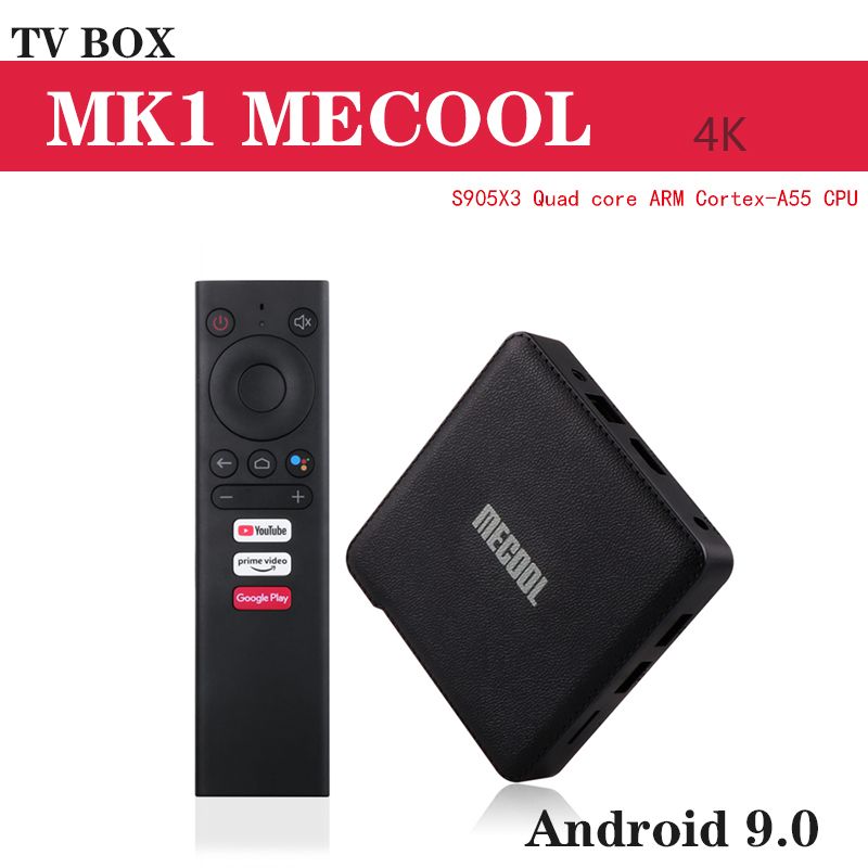 KM1 MECOOL TV set top BOX S905X3 Quad core Android 9.0 TV BOX exportación comercio exterior