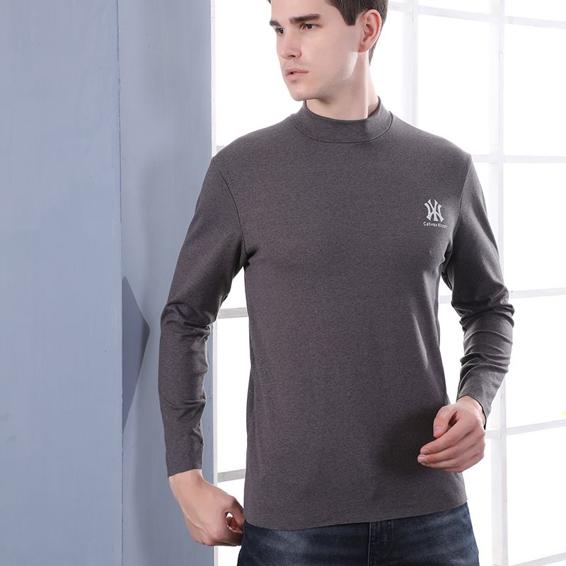 Cationic Thickened Men's Low Neck Long Johns Warm Single Top