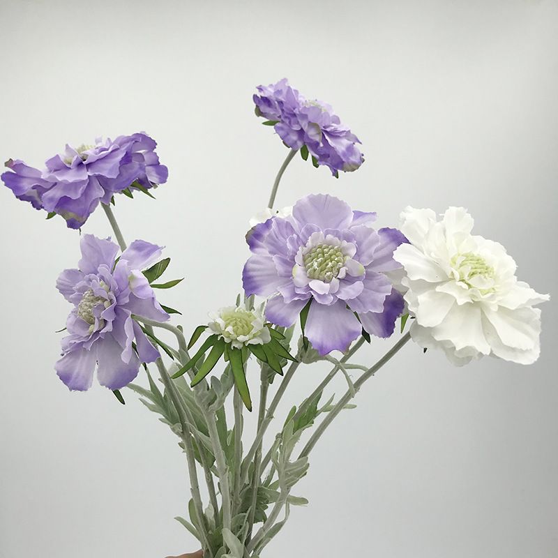 High-quality artificial flowers such as wheat straw chrysanthemum, blue potted flower, pine, Cordyceps, and chrysanthemum, as well as combination materials for living room, dining table, and vase floral art Specification image