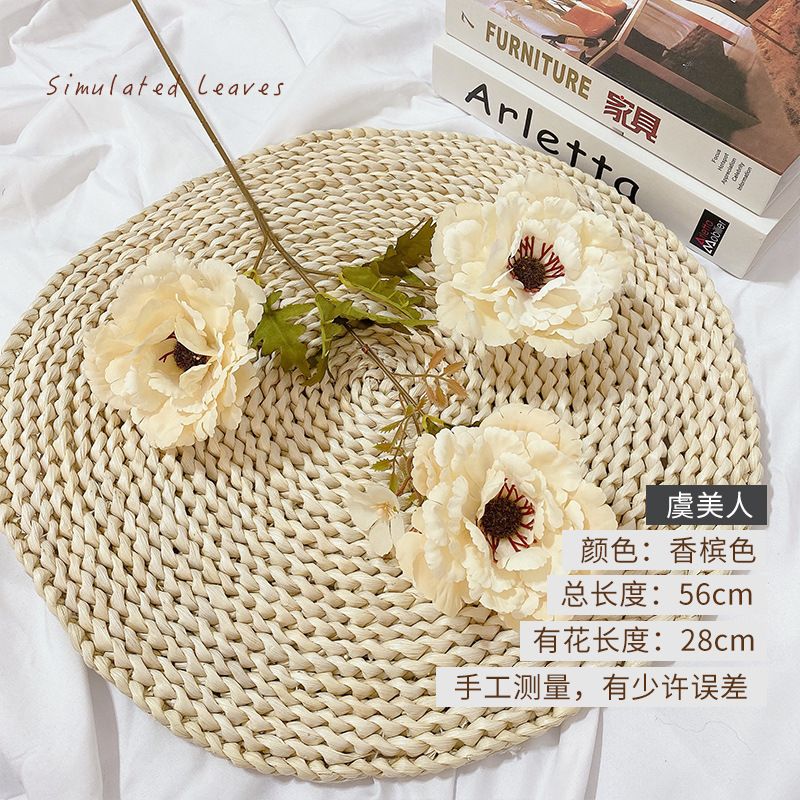 Three artificial peony flowers, lotus and crane peonies, wedding hall road guide flower arrangement, soft decoration artificial flowers, wedding artificial flowers Item Picture