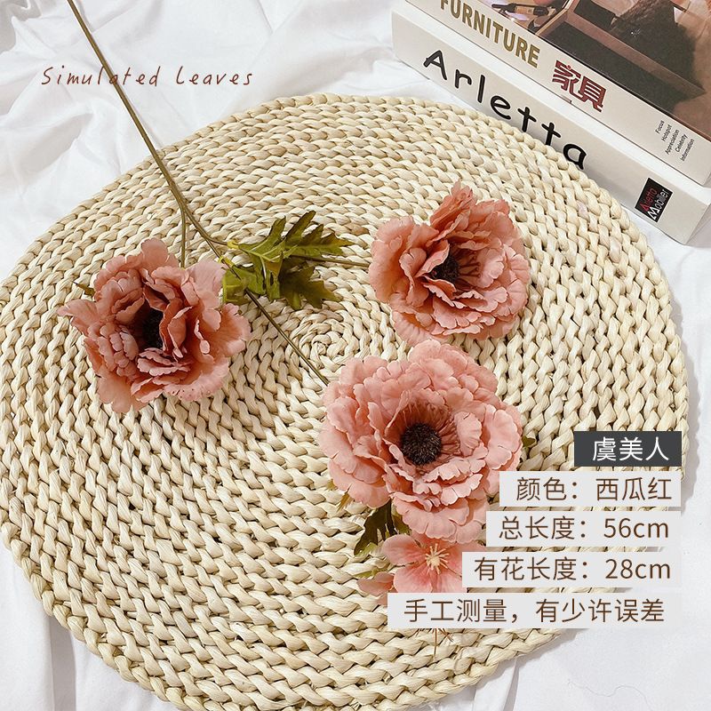 Three artificial peony flowers, lotus and crane peonies, wedding hall road guide flower arrangement, soft decoration artificial flowers, wedding artificial flowers Application Scenario