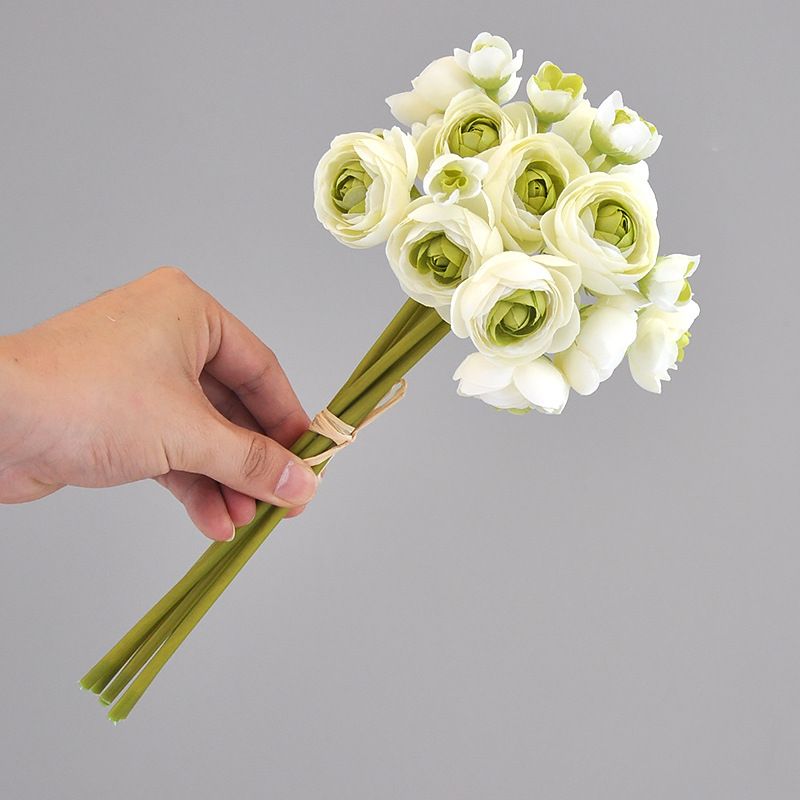 Simulated hand-tied lotus, 6-head hand-held bouquet, wedding artificial flower, small camellia, fresh home decoration vase flower
