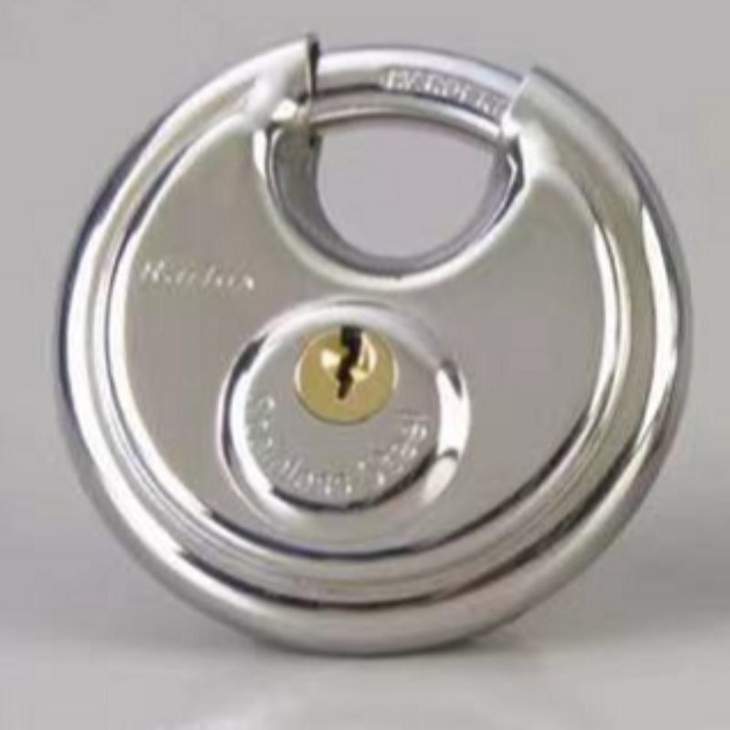 雷力仕双泡包装铜钥匙不锈钢圆饼锁