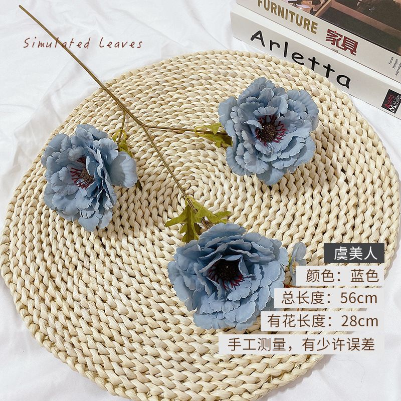 Three artificial peony flowers, lotus and crane peonies, wedding hall road guide flower arrangement, soft decoration artificial flowers, wedding artificial flowers Specification image