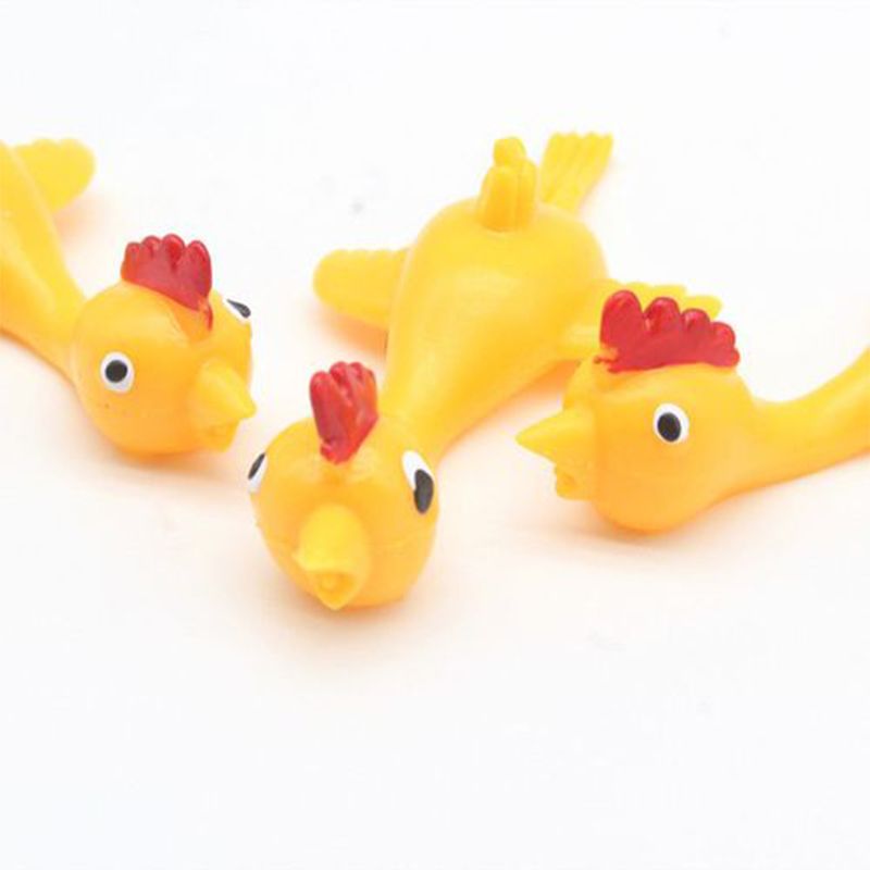 A soft rubber toy for the fun prank of shooting chickens is selling well at a chicken stall details Picture