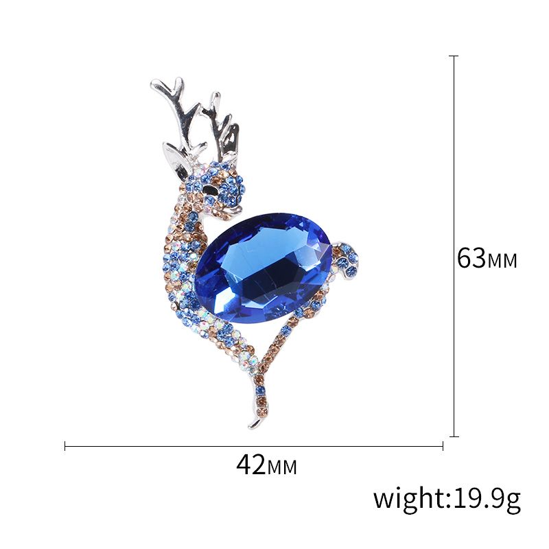 Factory direct sales, popular foreign trade water diamond deer brooch, simple, elegant and fashionable clothing accessories