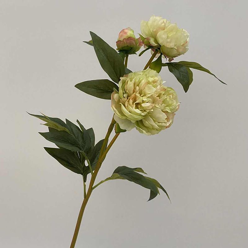 New Chinese-style high-end 3-head lotus and peony home hotel soft decoration wedding hall photography props, hand-held artificial flowers.