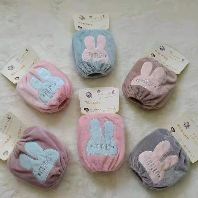 成人学生办公女短款袖套韩版套袖可爱秋冬防污袖头护袖3