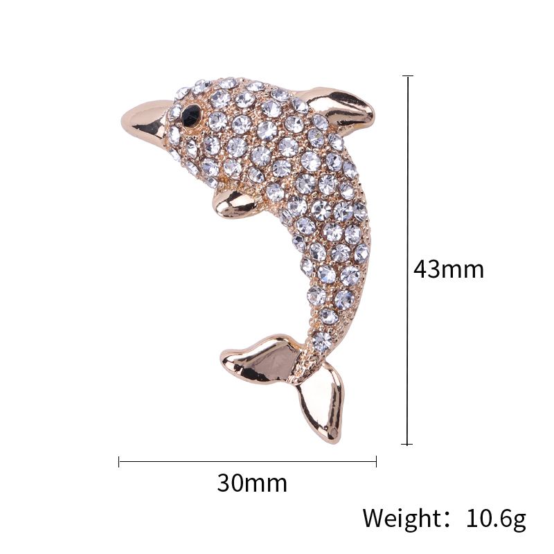 Factory direct sales, popular in foreign trade, high-end and elegant water diamond dolphin collar, anti-exposure, fixed clothing, silk scarf, sweater, cardigan with brooch Application Scenario