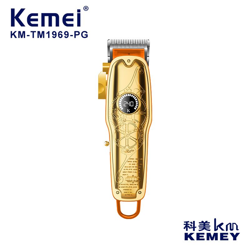 跨境厂家直供电推剪 科美KM-TM1969-PG 男士理发器 半透明 发廊电推剪