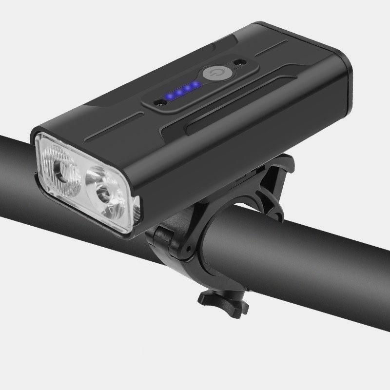 BK05铝合金2T6强光自行车前灯USB充电带电量显示自行车灯 骑行照明灯