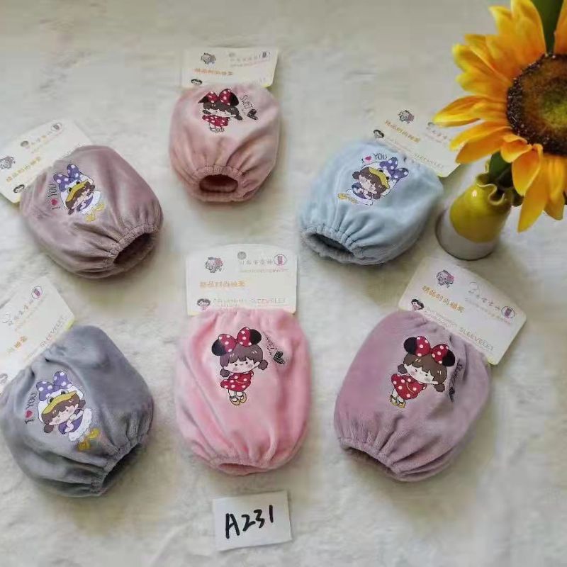 成人学生办公女短款袖套韩版套袖可爱秋冬防污袖头护袖28