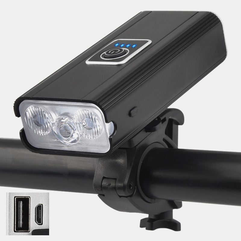 BK04A aluminum 3T6 strong light bike headlight USB charging with power display bike light riding light