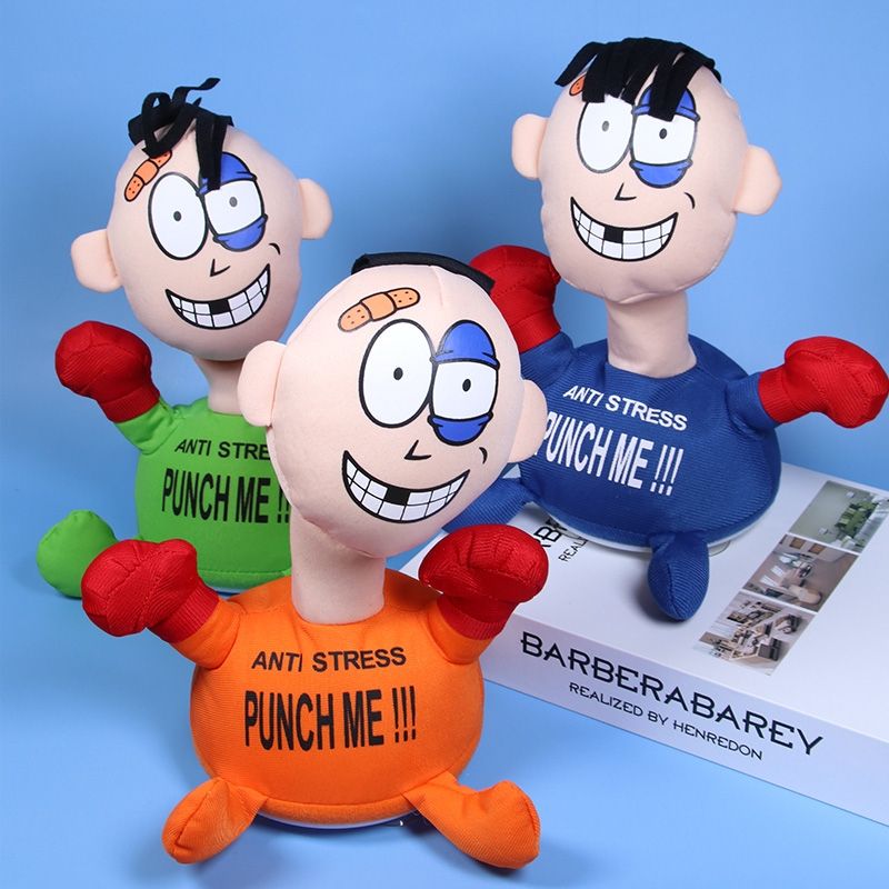 Punch Me Creative Cartoon Electric Plush Toy To Vent Screaming Doll Cross-Border New details Picture