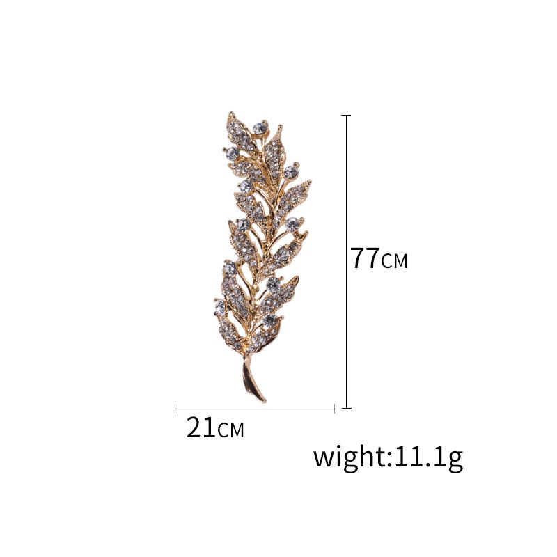 Factory direct sales, popular export water diamond leaf brooches, simple and versatile clothing accessories Specification image