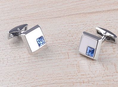 Blue crystal cufflinks