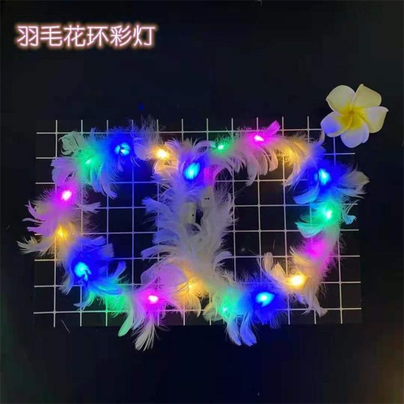 Fairy Light Feathers Goose Down Garland Rabbit Ears Network Red Night Market Push Flash Headwear Sweep Code Toys Wholesale Application Scenario