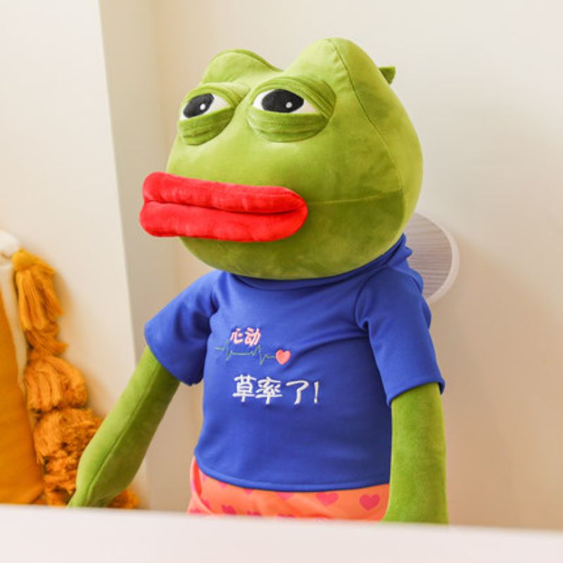 Ugly sad frog doll sand sculpture figure lonely frog plush toy cute doll spoof gift full figure