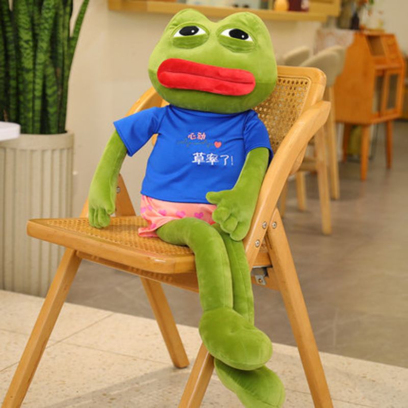 Ugly sad frog doll sand sculpture figure lonely frog plush toy cute doll spoof gift details Picture