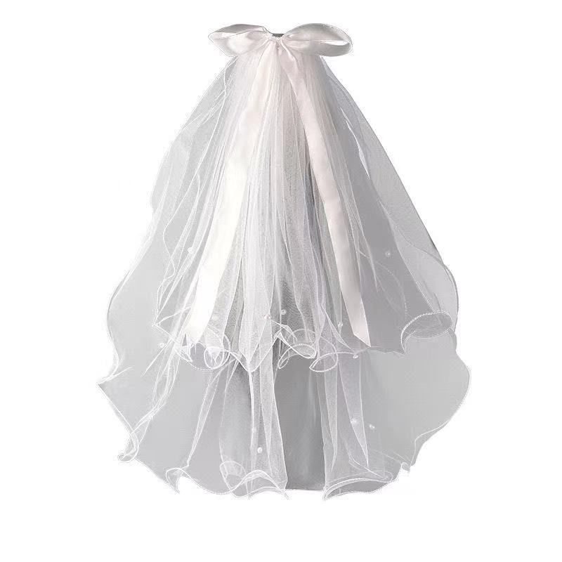 Net Red Luminous Veil Double Adult Children Bow Veil With Light License Photo Headwear Wholesale Stall Item Picture