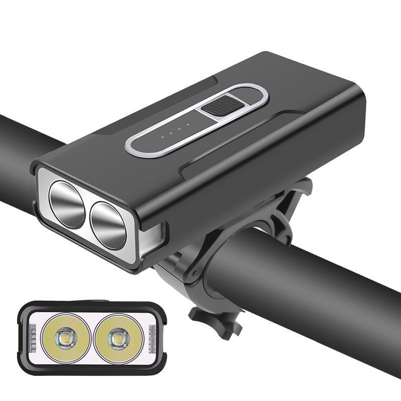 BK07 aluminum 2T6 strong light bike headlight USB charging bike headlight bike light night riding light