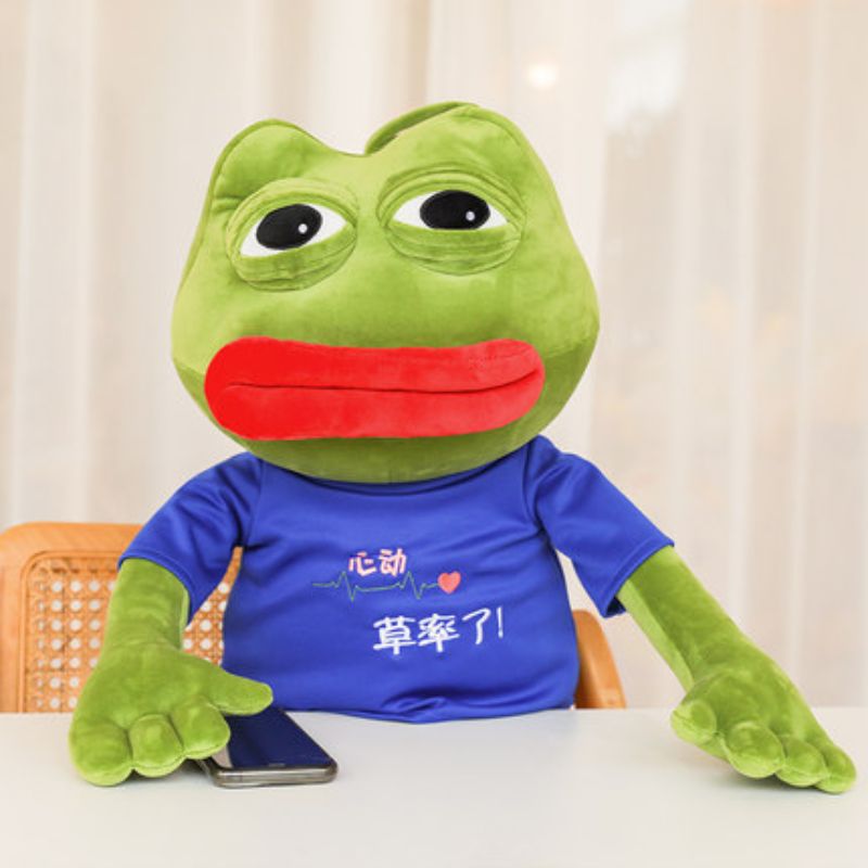 Ugly sad frog doll sand sculpture figure lonely frog plush toy cute doll spoof gift Specification drawing