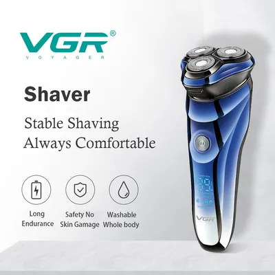 VGR V-305 washable shaver waterproof IPX7 for men electric shaver for men razor with LED display travel thumbnail