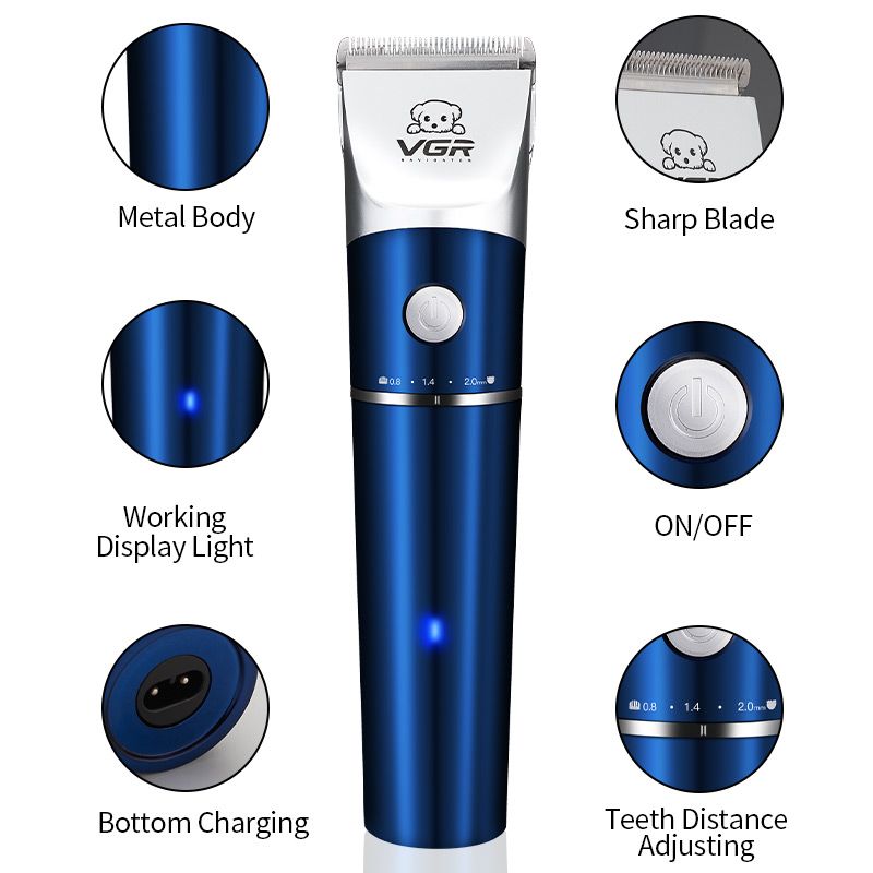 VGR High Quality Pet Comfortable Portable Pet Grooming Dogs Cat Foot Electric Hair Trimmer Clippers details Picture