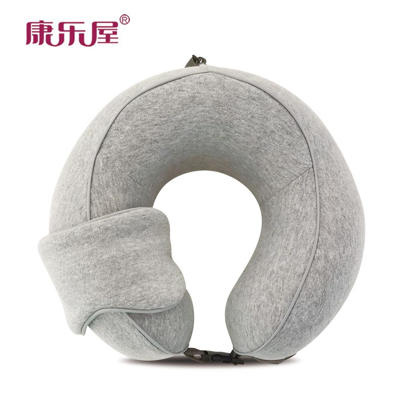 厂家批发 原创商务简约风羊绒U型枕眼罩套装旅行护脖颈枕详情图5