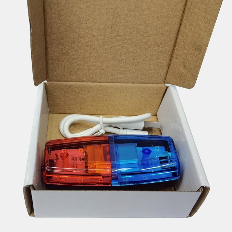 211001 Charging shoulder light LED metal clip warning light Red and blue flashing shoulder light clip light Item Picture