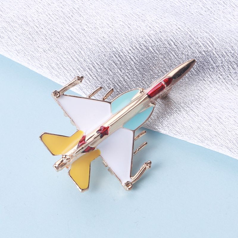 Ziyang Jewelry Cross-border Supply Fashionable cartoon alloy enamel oil jewelry, personalized and versatile airplane European and American brooches, hot-selling and fast-selling factory direct sales brooches Specification image