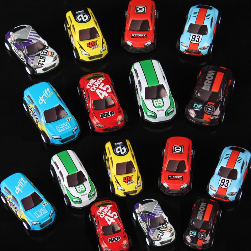 Metal tin car pull-back car Children's toy car model mini car stall small toys for children