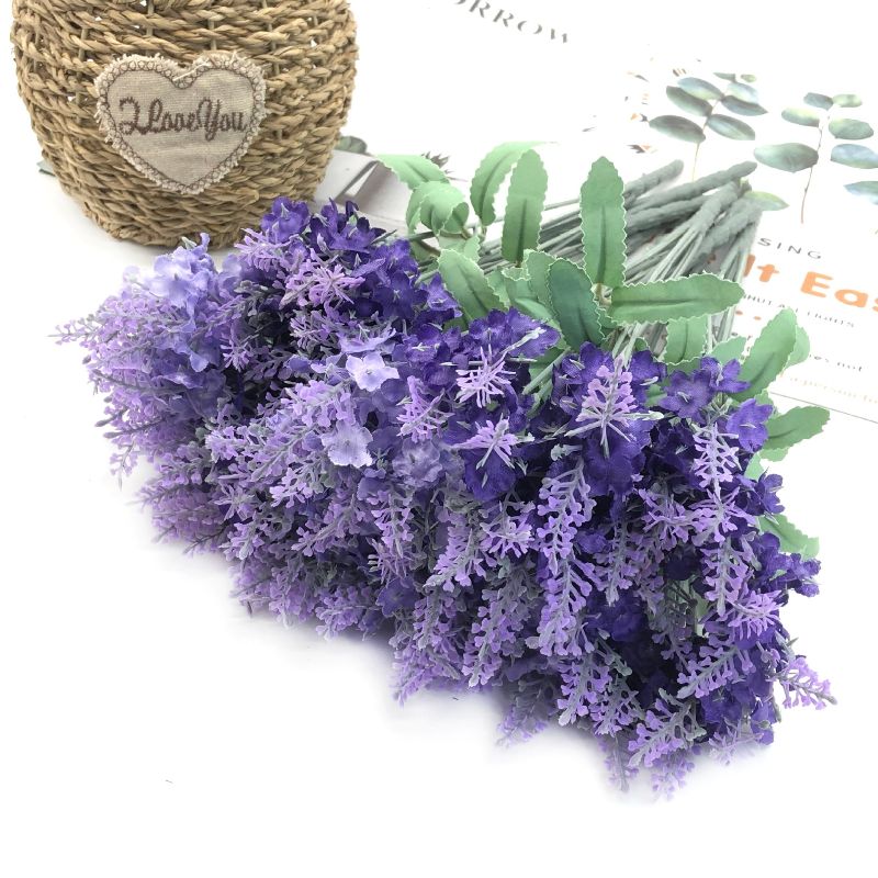 جوف جوف جوف الخزامى، 10 زهور مزيفة من اللدائن في بروفانس، وعشرة زهور جوف الخزامى Item Picture