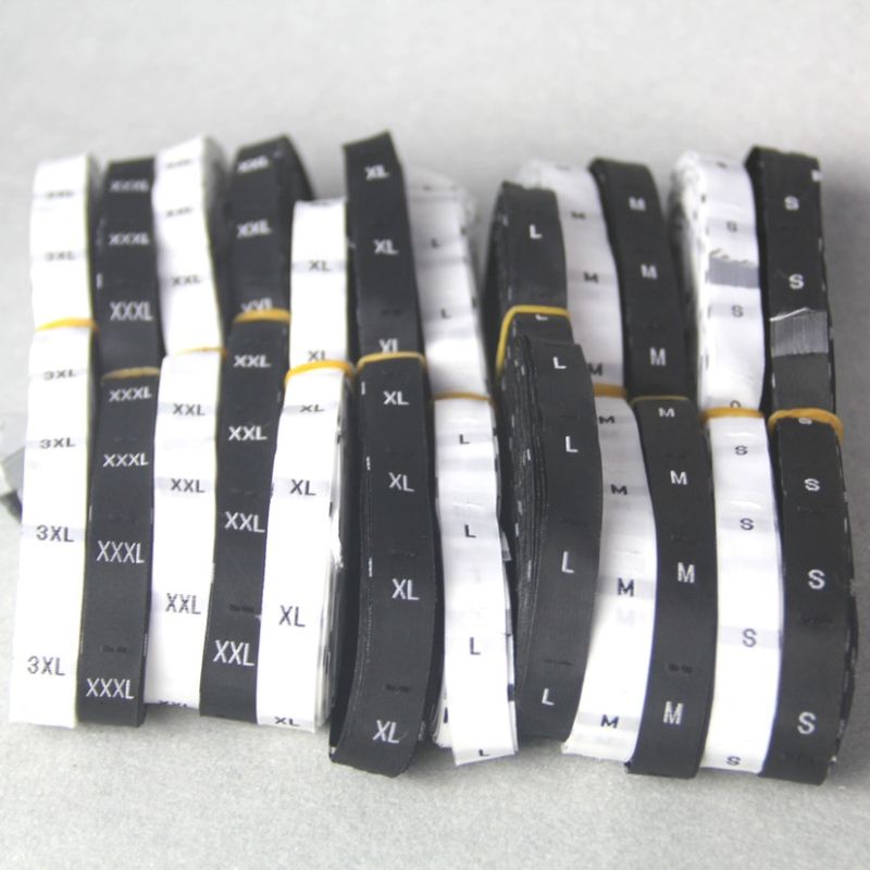 尺码标XS-6XL码标卷码数标现货尺寸布标领标服装衣服号码标图