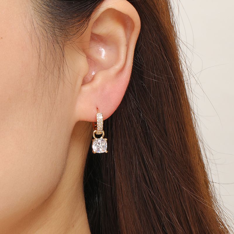 Corea dongdaemun círculo pendientes mujeres luz de lujo micro circonitas orejeras exquisito temperamento diosa fan premium sentido orejeras Specification image