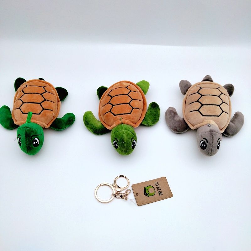 Cute mini cartoon turtle plush toy small pendant turtle key chain bag accessories hanging gifts