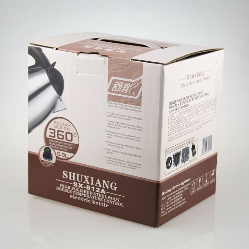 Shuxiang domestic sales 500W 0.8L Shuxiang brand SX-812A stainless steel anti-dry-burning electric kettle, boiling kettle and kettle are available in stock Item Picture