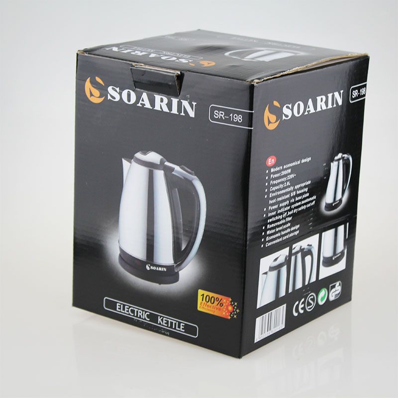 Export-oriented English stainless steel electric kettle SR-198 quick heating kettle 2.0L boiling kettle teapot Item Picture