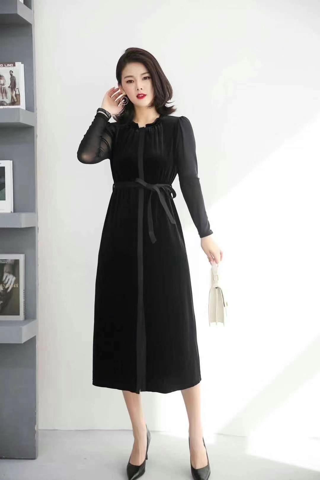 Autumn And Winter New Women's Slimming Temperament European And American Style Warm Trench Coat Coat Top 9 Specification drawing