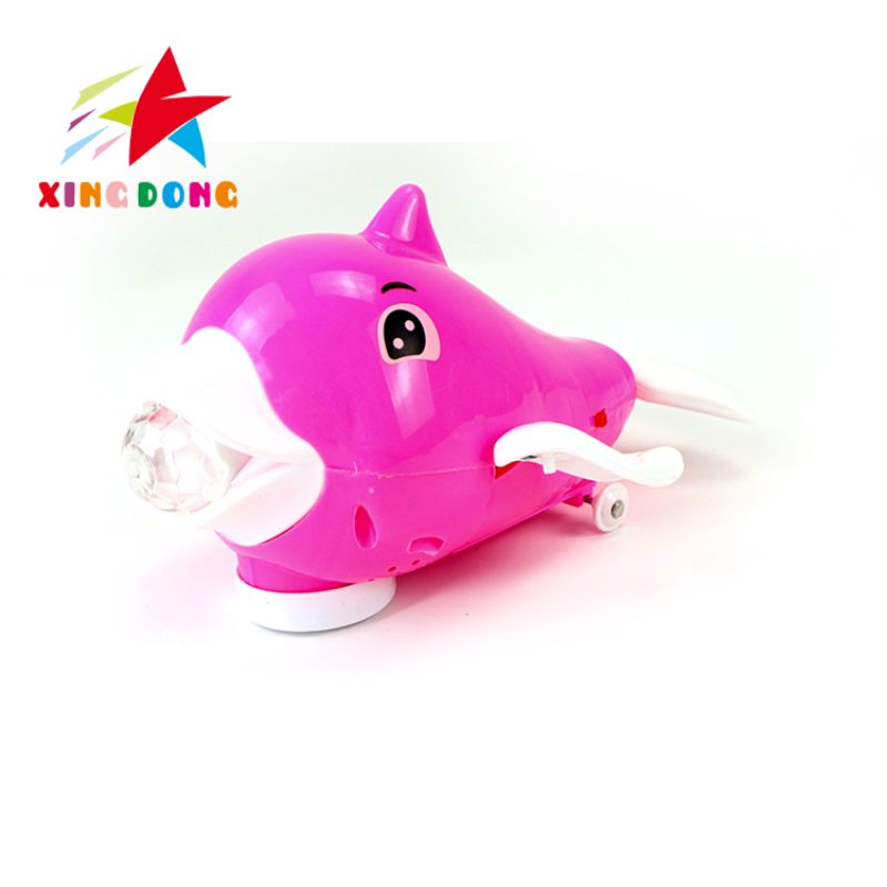 Electric toy, swivel wheel, light, little dolphin with music