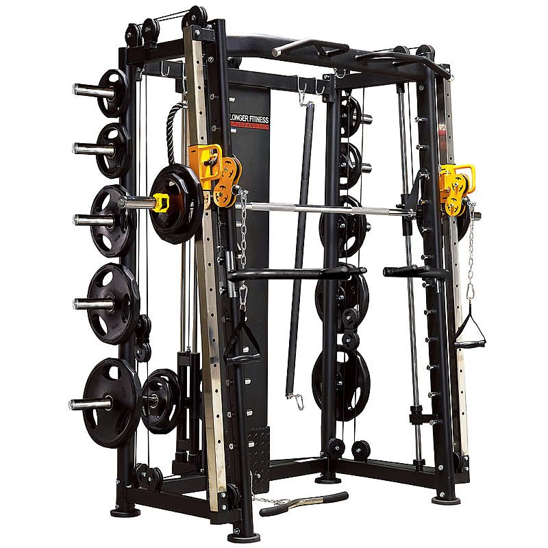 Fitness equipment manufacturers direct sales of high-end Baodi Lange BK-3000F multi-functional Smith trainer (including 100 kg bell pieces supporting dumbbell chair) Yiwu wholesale thumbnail
