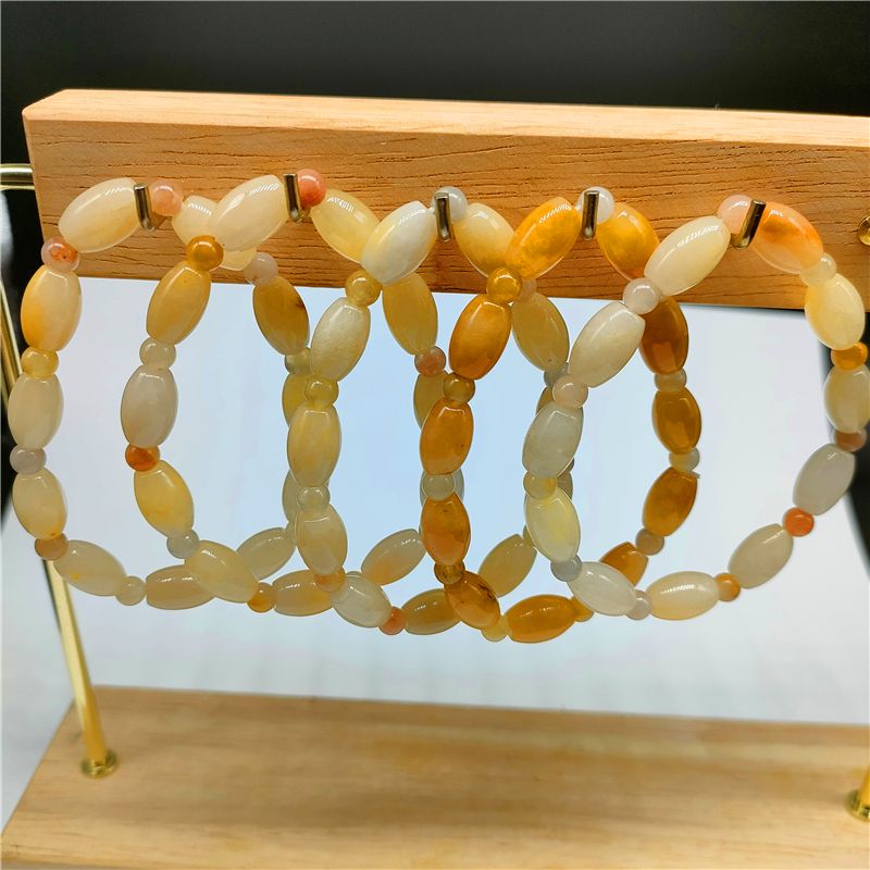Genuine Natural Gold Wire Jade Rice Zhuduobao Round Beads Men's And Women's Topaz Bracelet Application Scenario